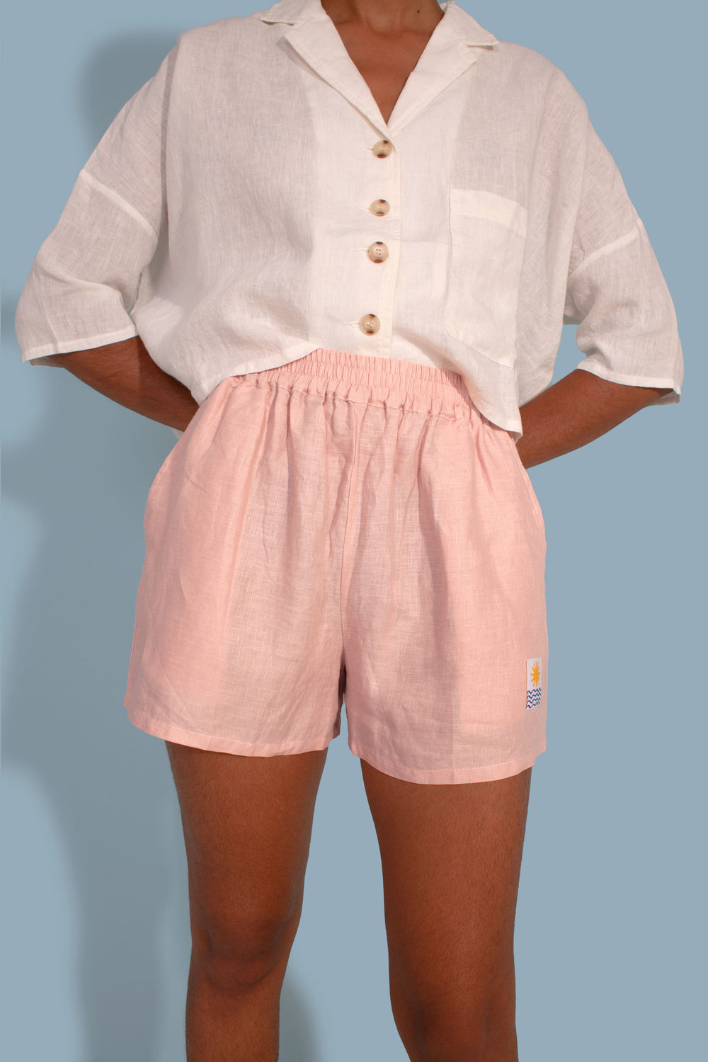 Basic Linen Shorts Petal